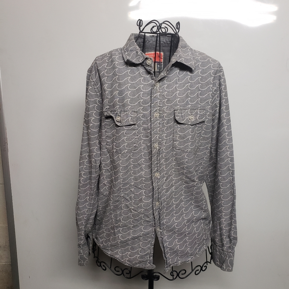 Modern Amusement Wave Pattern Long Sleeve Button